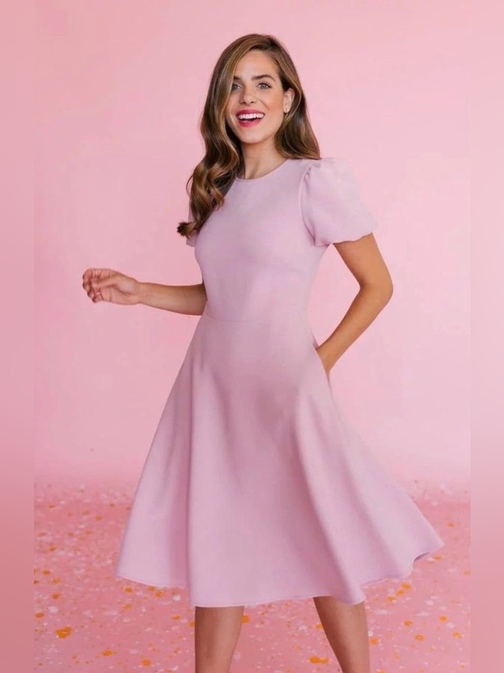 Gal Meets Glam Flutter Sleeve Crepe Dress Size 4 NEW